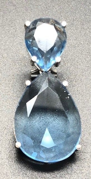 Pendiente aguamarina plata
