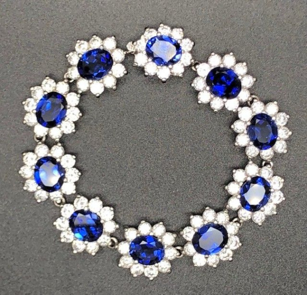 Pulsera zafiro plata