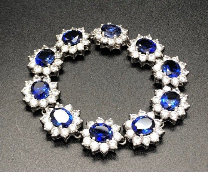 Pulsera zafiro plata