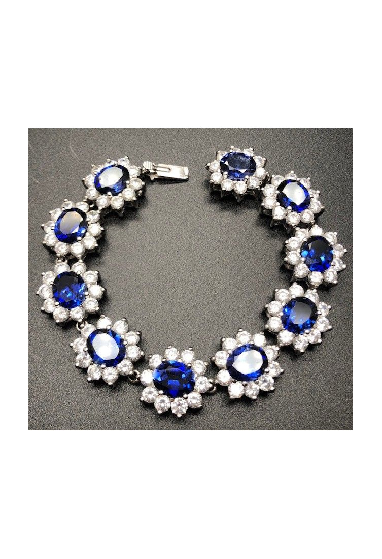 Pulsera zafiro plata