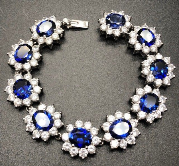 Pulsera zafiro plata