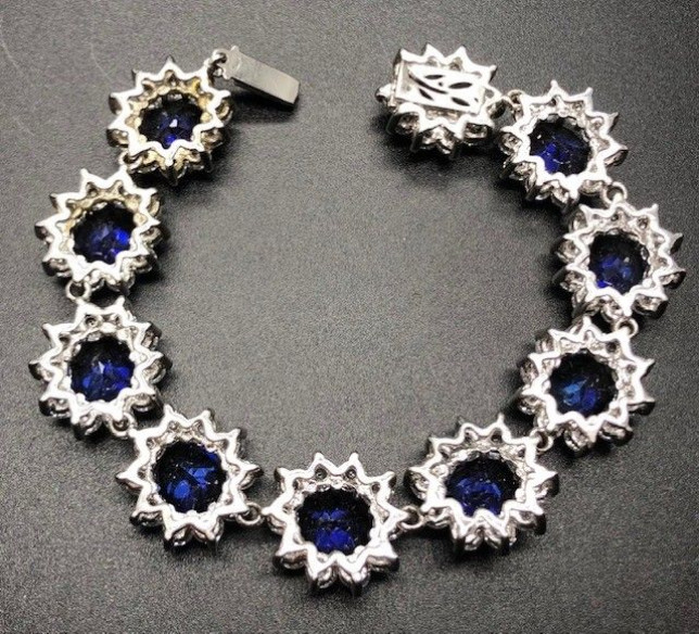 Pulsera zafiro plata