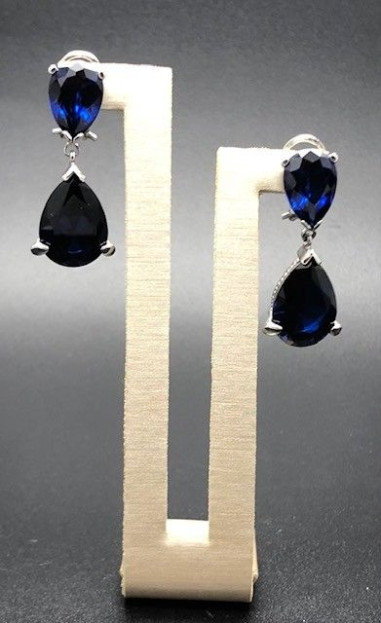 Pendiente zafiro plata
