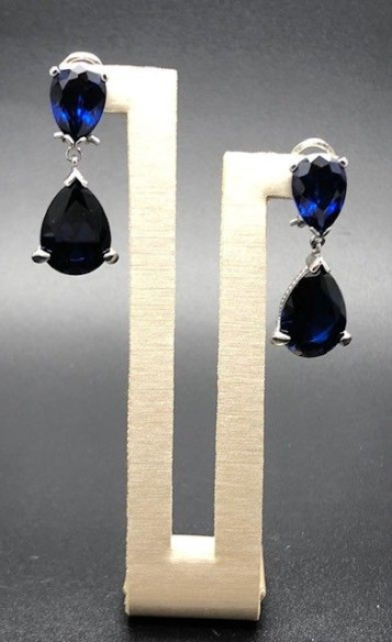 Pendiente zafiro plata