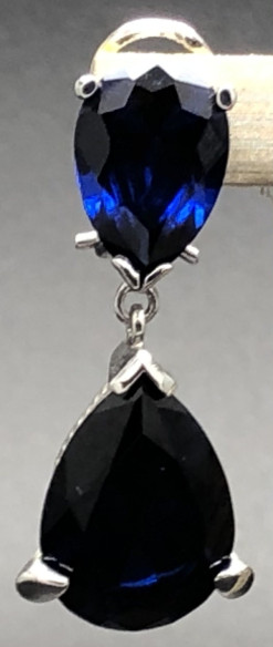 Pendiente zafiro plata