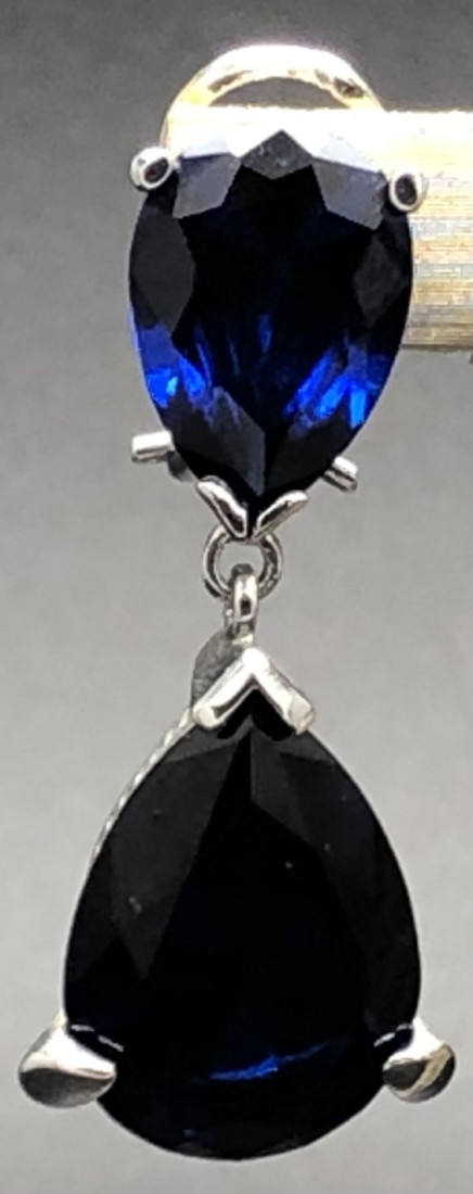 Pendiente zafiro plata
