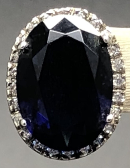 Pendiente zafiro plata