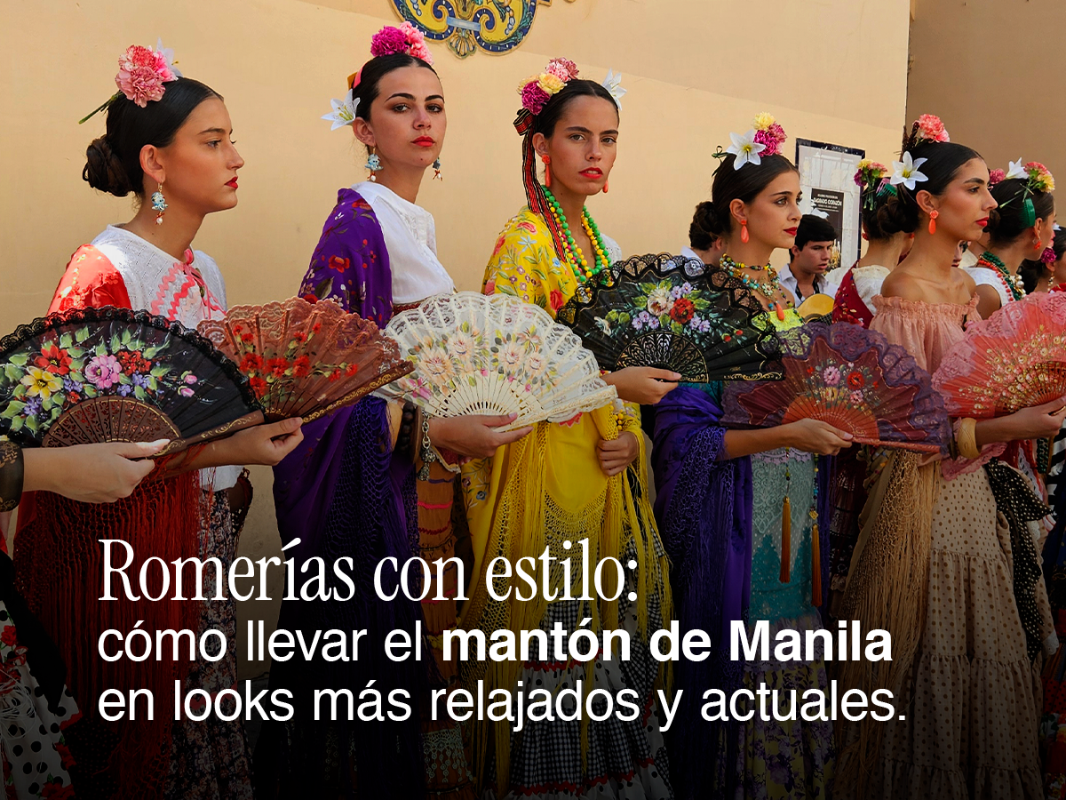 Romerías con estilo: cómo llevar el mantón de Manila en looks más relajados y actuales